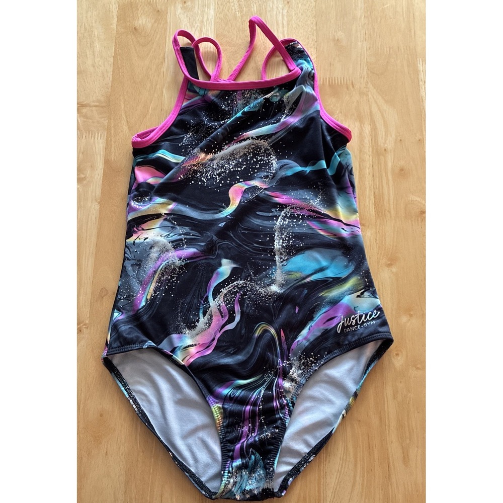Justice Dance Leotard Size 12/14 Large Cosmic Swirl